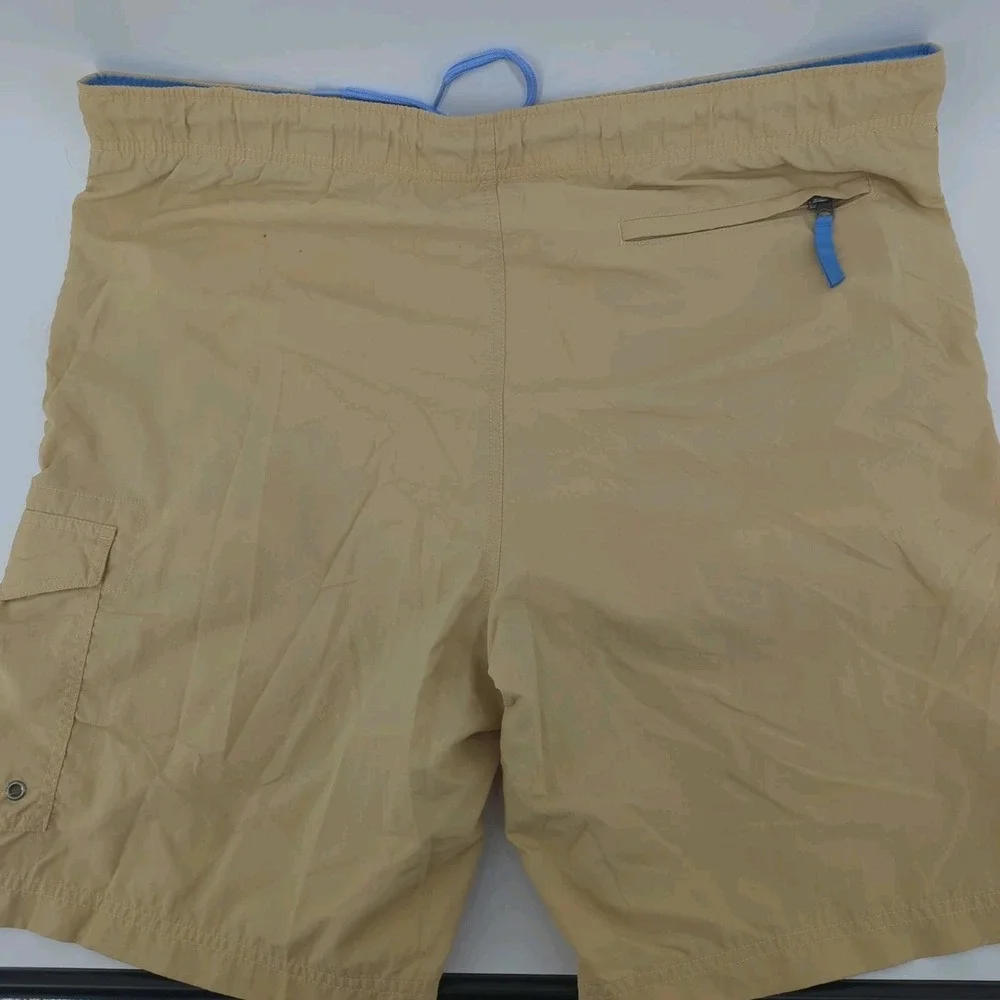 Vtg Polo Ralph Lauren Swim Trunks Cargo Pocket Drawstring Men's Large Flesh Pony